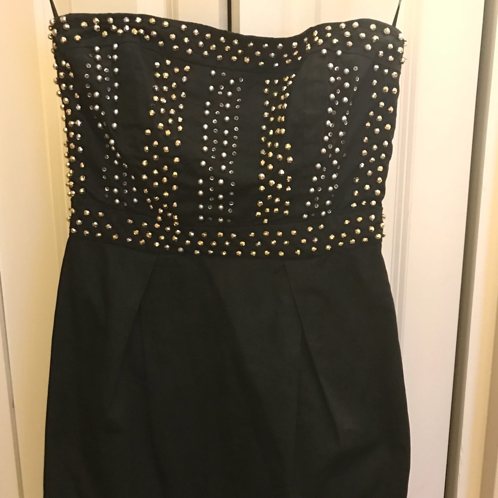 French Connection Strapless Beaded Party Dress